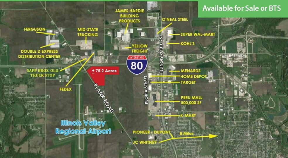 I-80 Plank Rd, Peru, IL for sale - Aerial - Image 1 of 1