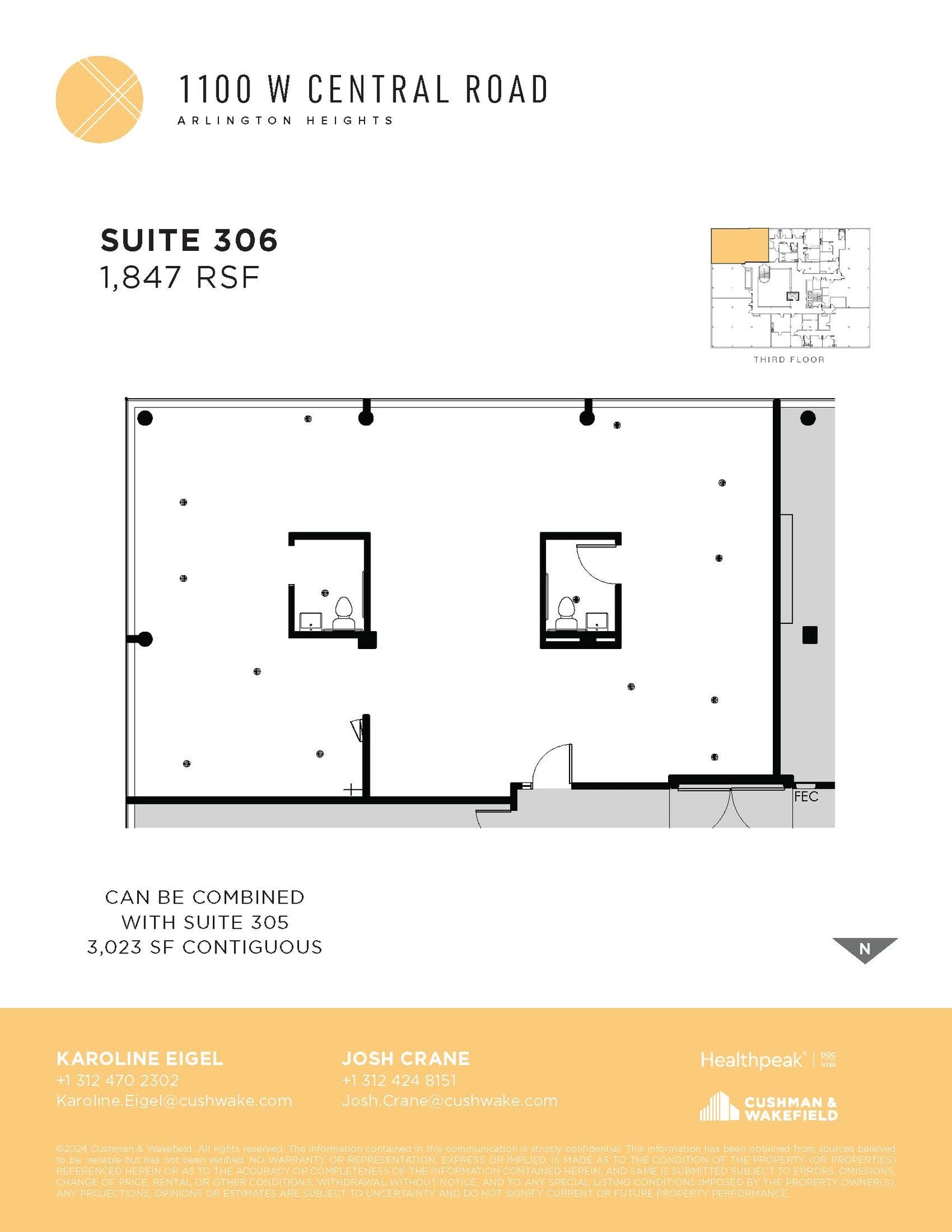 1100 W Central Rd, Arlington Heights, IL to rent Floor Plan- Image 1 of 1