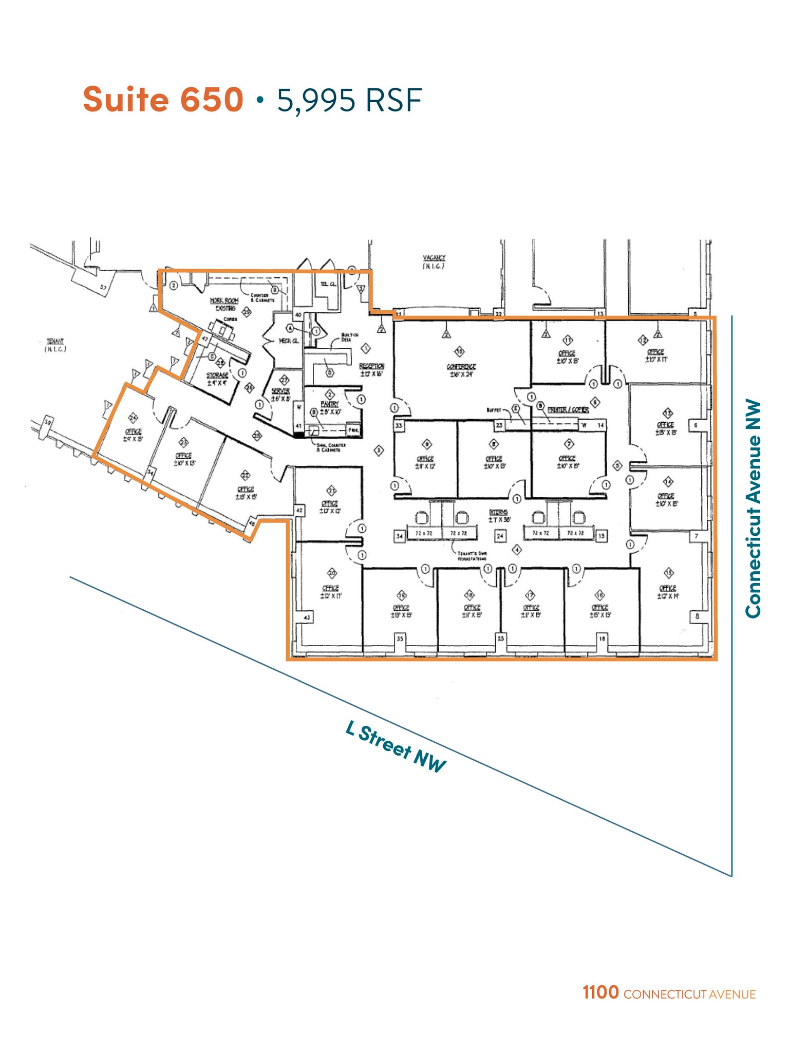 1100 Connecticut Ave NW, Washington, DC to rent Floor Plan- Image 1 of 3