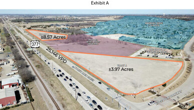 NEQ Main St (Hwy 377) & Ridge Point Pkwy, Keller, TX - aerial  map view