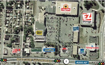 6710-6724 Ritchie Hwy, Glen Burnie, MD - aerial  map view