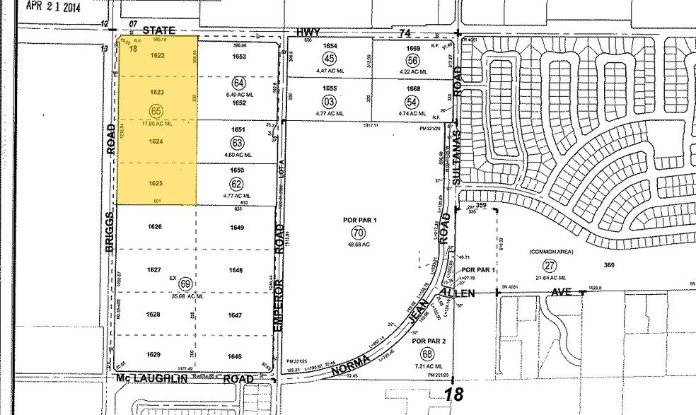 SEC Hwy 74 & Briggs Rd, Homeland, CA for rent - Plat Map - Image 2 of 2