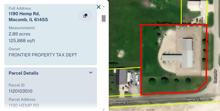 1190 Hemp st, Macomb, IL - aerial  map view