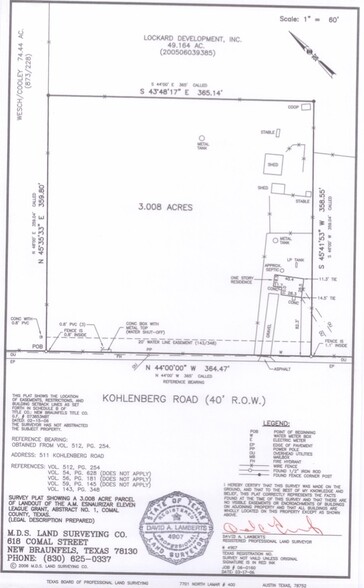 511 Kohlenberg Rd, New Braunfels, TX for sale - Plat Map - Image 2 of 2