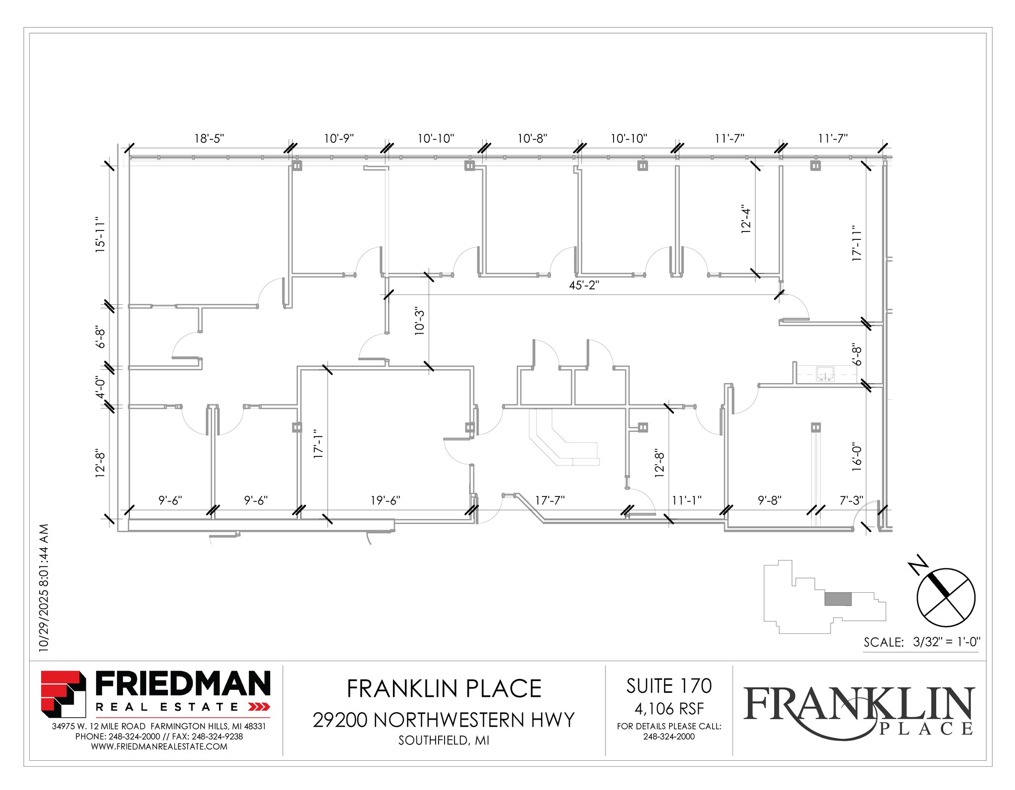 29200 Northwestern Hwy, Southfield, MI to rent Floor Plan- Image 1 of 2