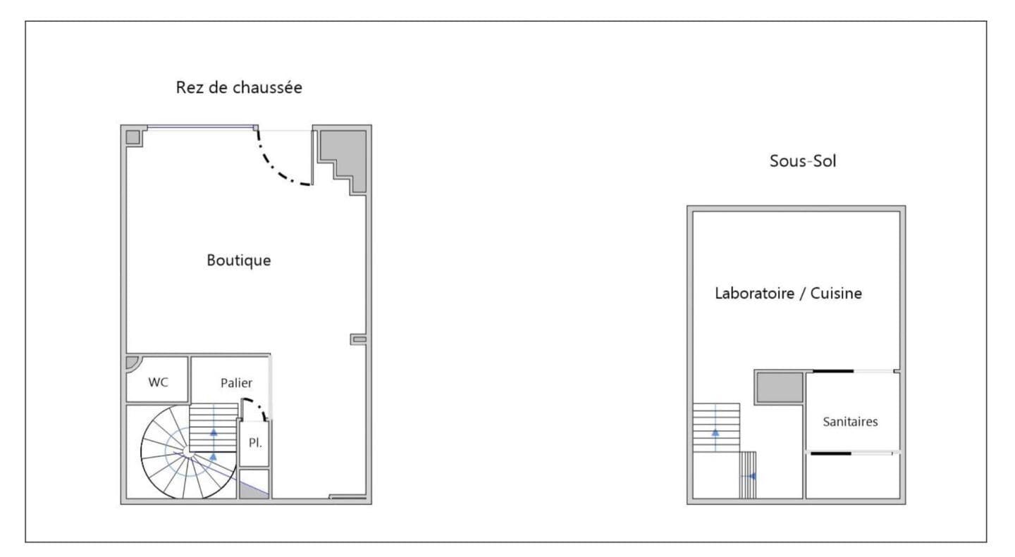 Retail in Paris for sale Floor Plan- Image 1 of 2