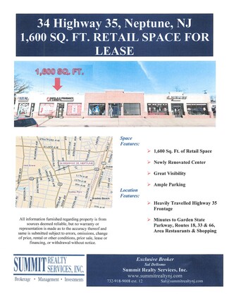 More details for 32-38 Rt-35, Neptune, NJ - Office/Retail, Retail for Rent