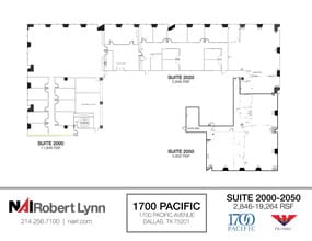1700 Pacific Ave, Dallas, TX to rent Floor Plan- Image 2 of 2