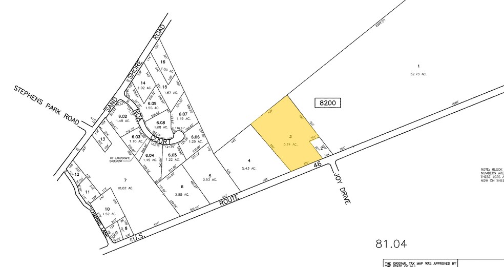 354 Route 46, Mount Olive, NJ for sale - Plat Map - Image 2 of 2