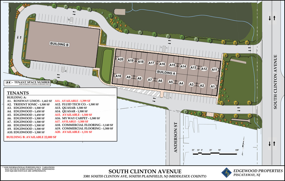 3301-3393 S Clinton Ave, South Plainfield, NJ for rent - Site Plan - Image 1 of 8