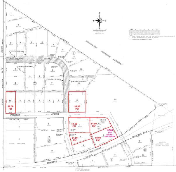 South Bismarck Development Lots portfolio of 3 properties for sale on LoopNet.co.uk - Plat Map - Image 2 of 2