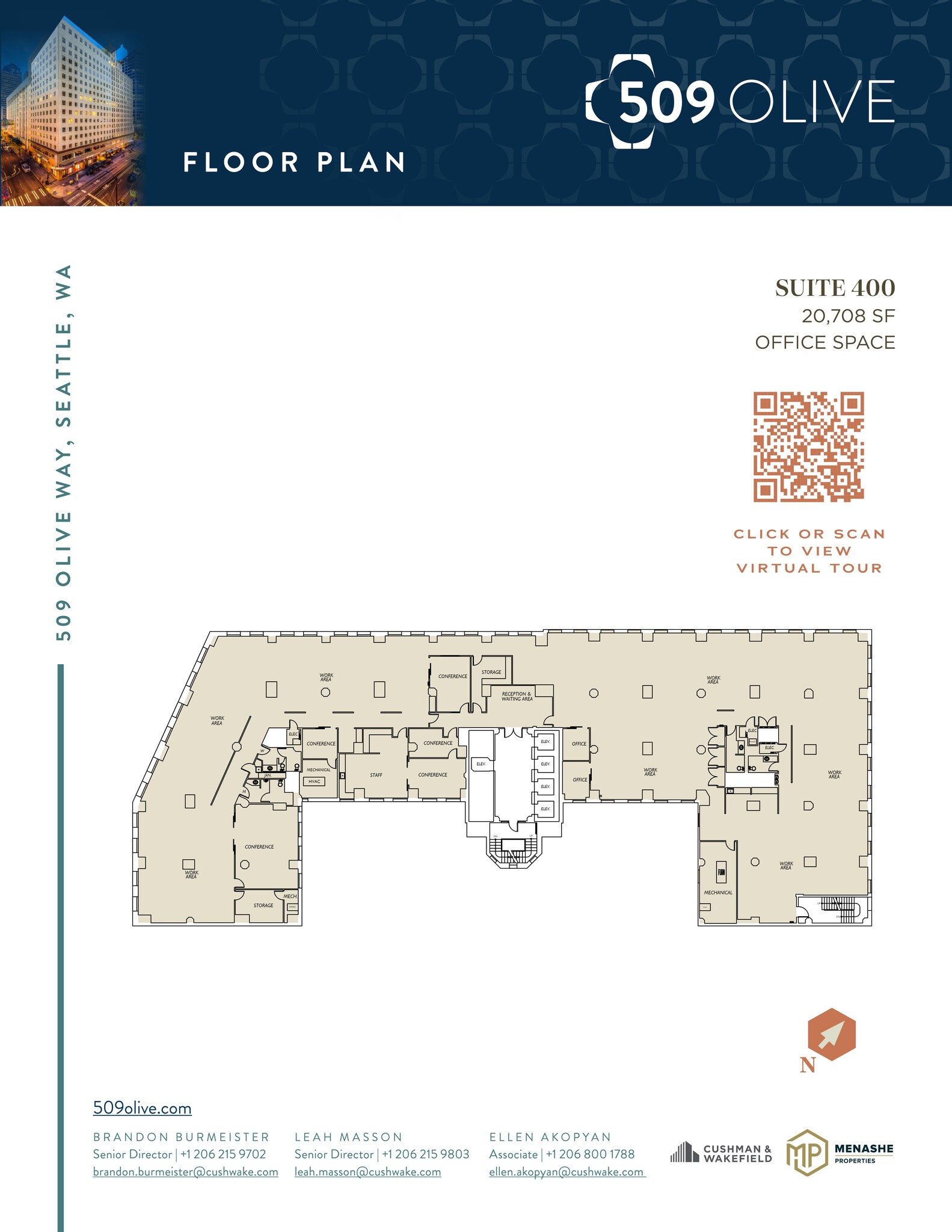 509 Olive Way, Seattle, WA to rent Floor Plan- Image 1 of 1