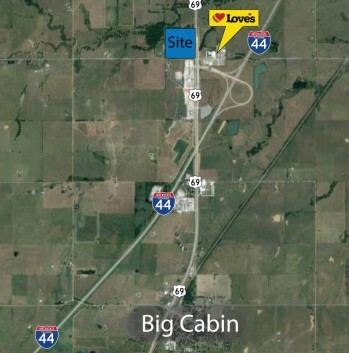 Truck Stop Land on I-44 NE, Big Cabin, OK for sale - Building Photo - Image 1 of 6