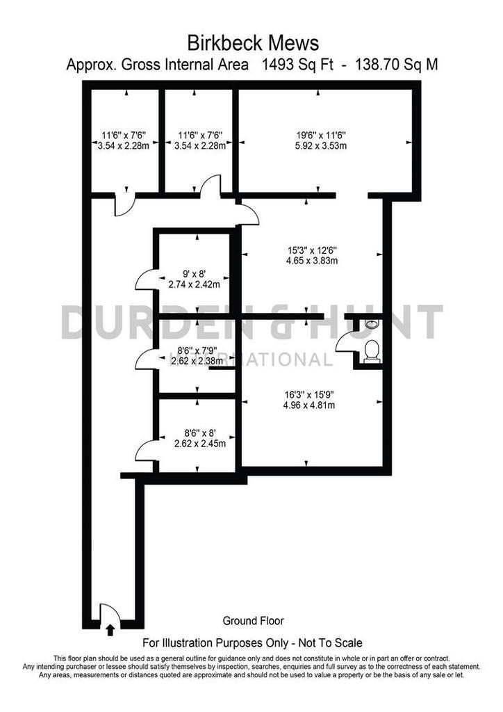 13 Birkbeck Mews, London to rent Floor Plan- Image 1 of 8