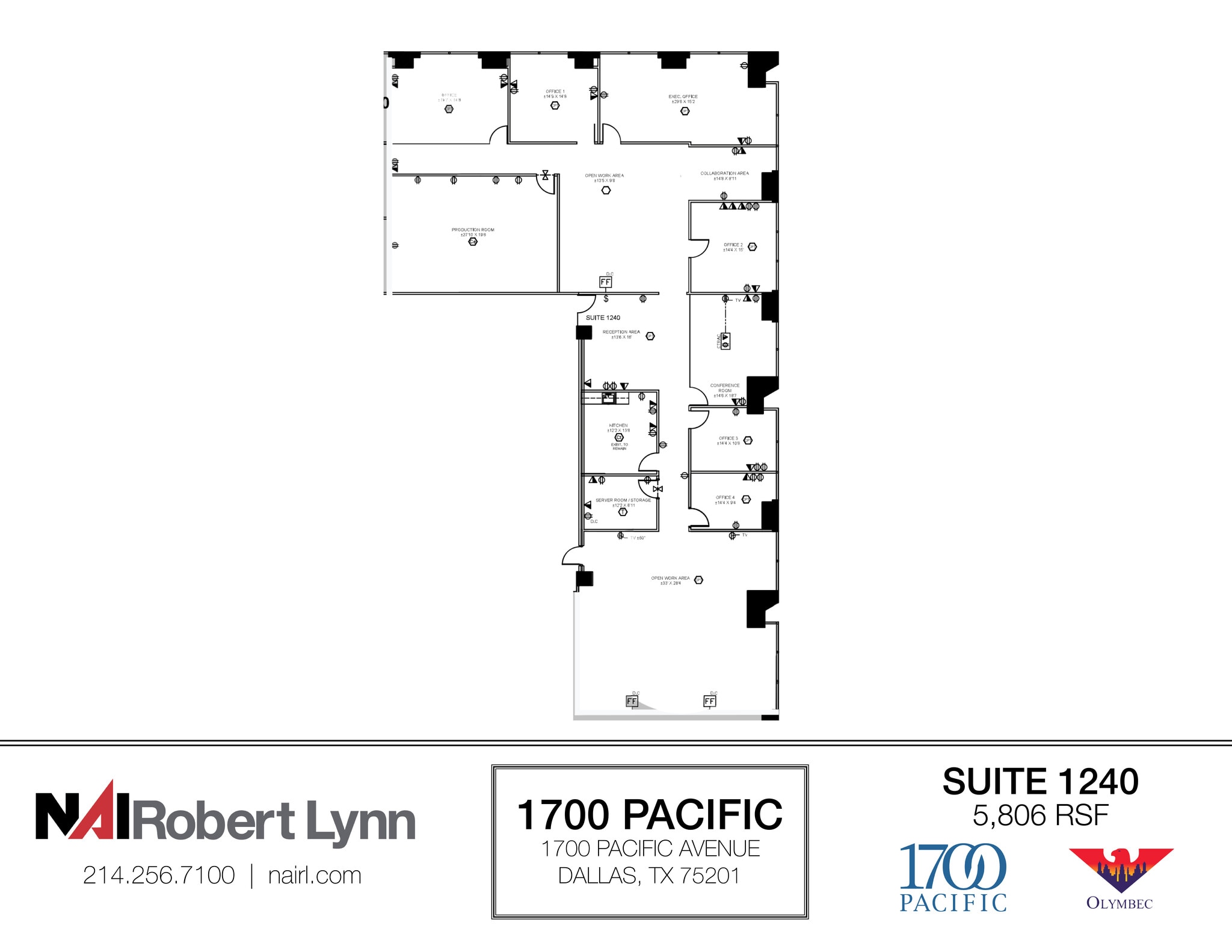 1700 Pacific Ave, Dallas, TX to rent Floor Plan- Image 1 of 2