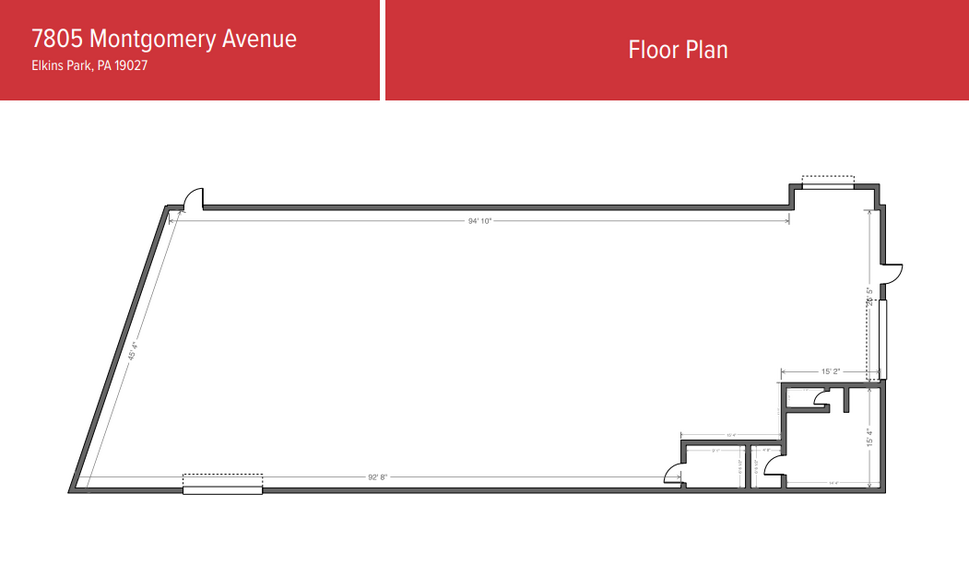 7805 Montgomery Ave, Elkins Park, PA for rent - Floor Plan - Image 2 of 2