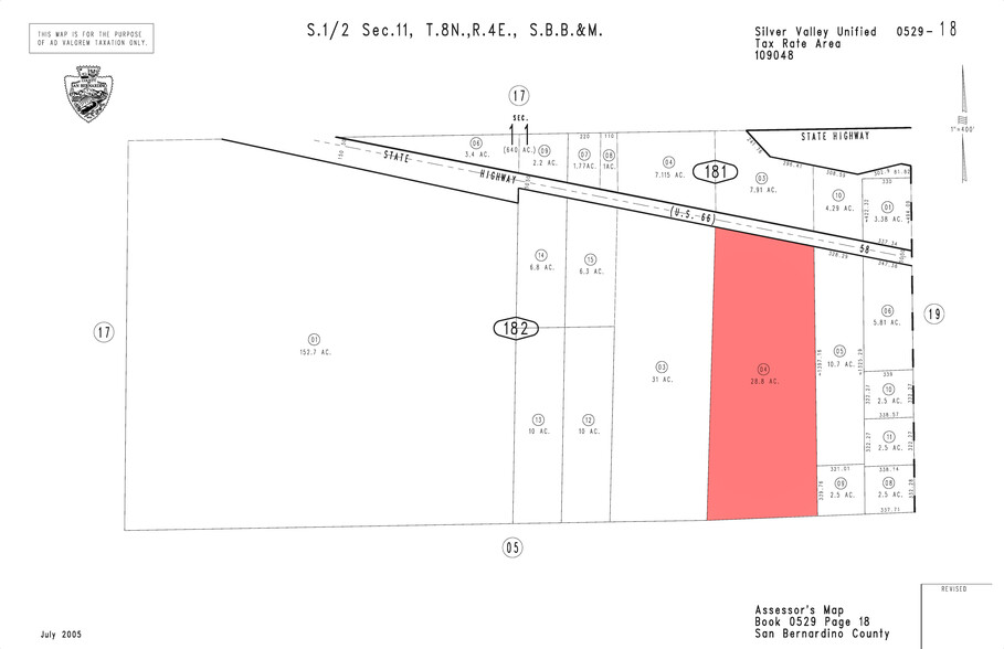 Center Rd, Newberry Springs, CA for sale - Plat Map - Image 1 of 1