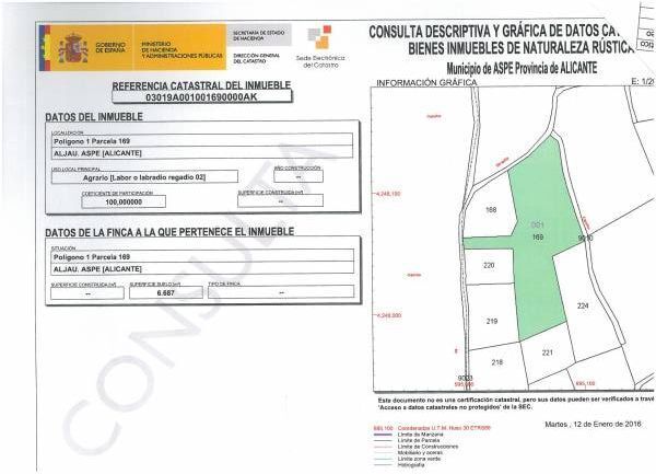 Land in Aspe, Alicante for sale Primary Photo- Image 1 of 2
