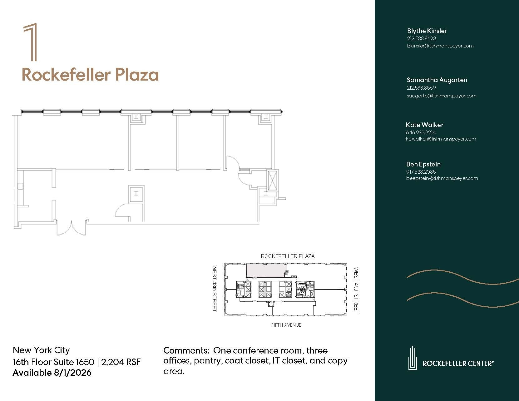 1 Rockefeller Plaza, New York, NY to rent Floor Plan- Image 1 of 1