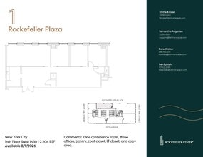 1 Rockefeller Plaza, New York, NY to rent Floor Plan- Image 1 of 1