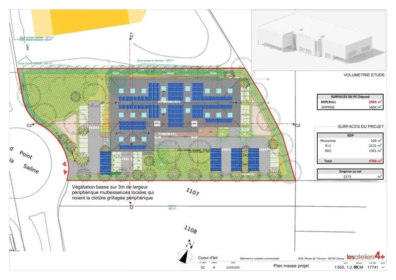 1224 Route De Trévoux, Genay to rent - Site Plan - Image 2 of 4
