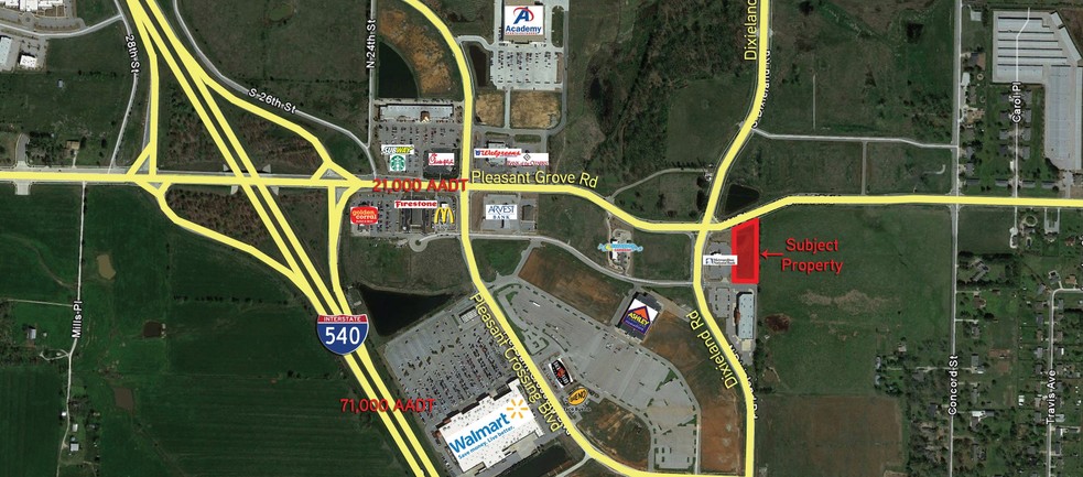 Pleasant Grove Rd. & Pleasant Crossing Blvd, Rogers, AR for sale - Aerial - Image 2 of 3