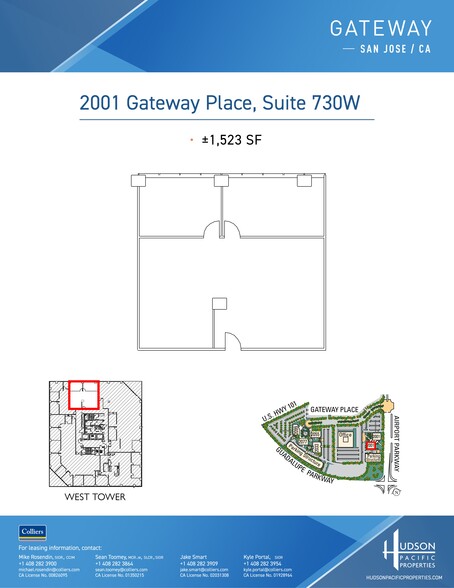 2001 Gateway Pl, San Jose, CA for rent - Site Plan - Image 2 of 2