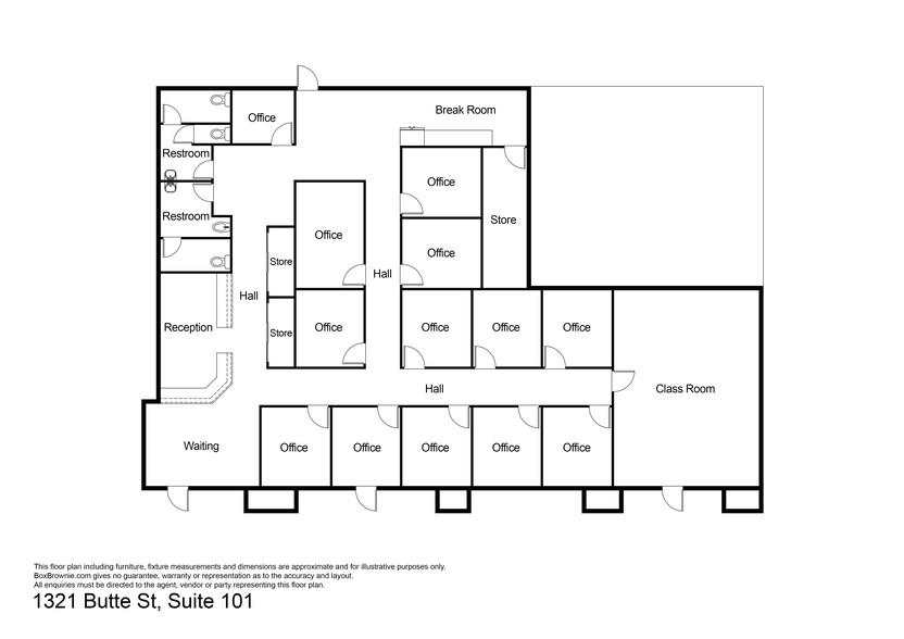 1321 Butte St, Redding, CA for rent - Floor Plan - Image 2 of 11