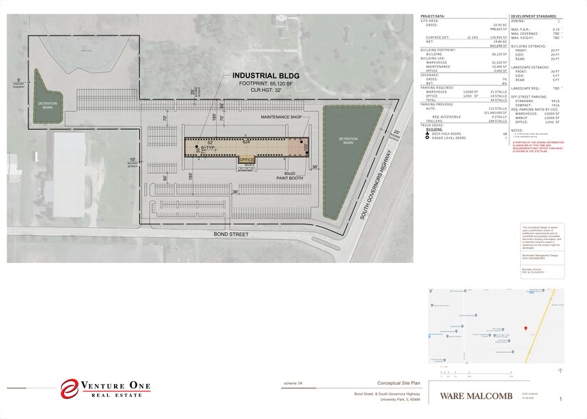 S Central Ave, University Park, IL for sale - Site Plan - Image 2 of 5