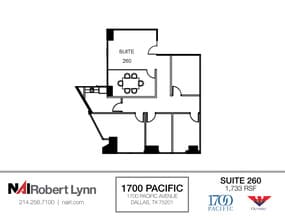 1700 Pacific Ave, Dallas, TX to rent Floor Plan- Image 2 of 2