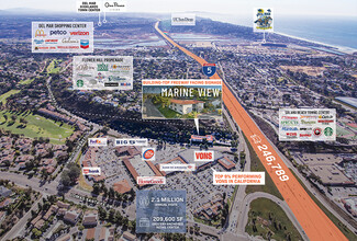 140 Marine View Ave, Solana Beach, CA - aerial  map view