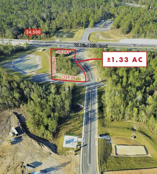 Lot 2 Nine Mile, Pensacola, FL for sale - Aerial - Image 1 of 5