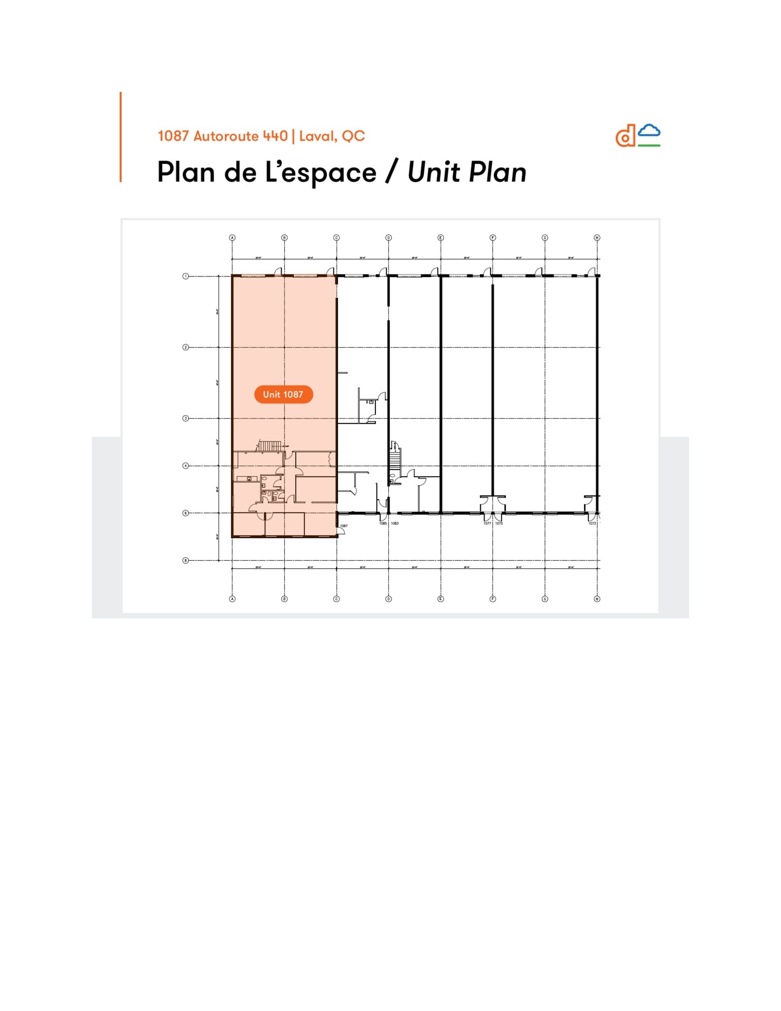 1025-1087 Autoroute 440, Laval, QC to rent Site Plan- Image 1 of 1