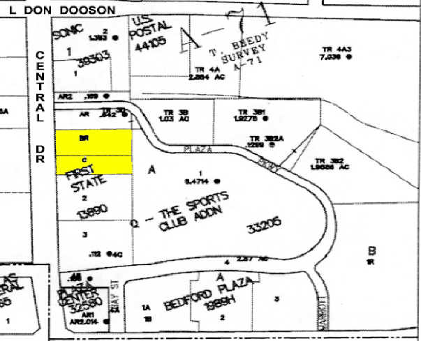 1908 Central Dr, Bedford, TX for rent - Plat Map - Image 2 of 5