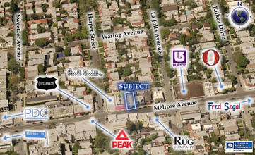 8215 Melrose Ave, Los Angeles, CA - aerial  map view