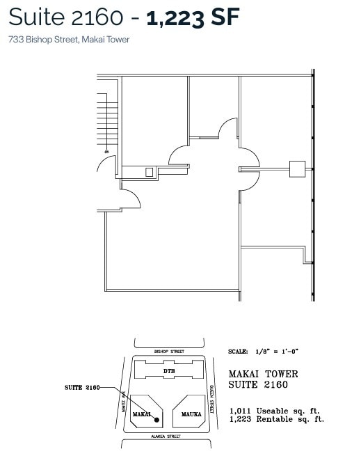 733 Bishop St, Honolulu, HI to rent Floor Plan- Image 1 of 1