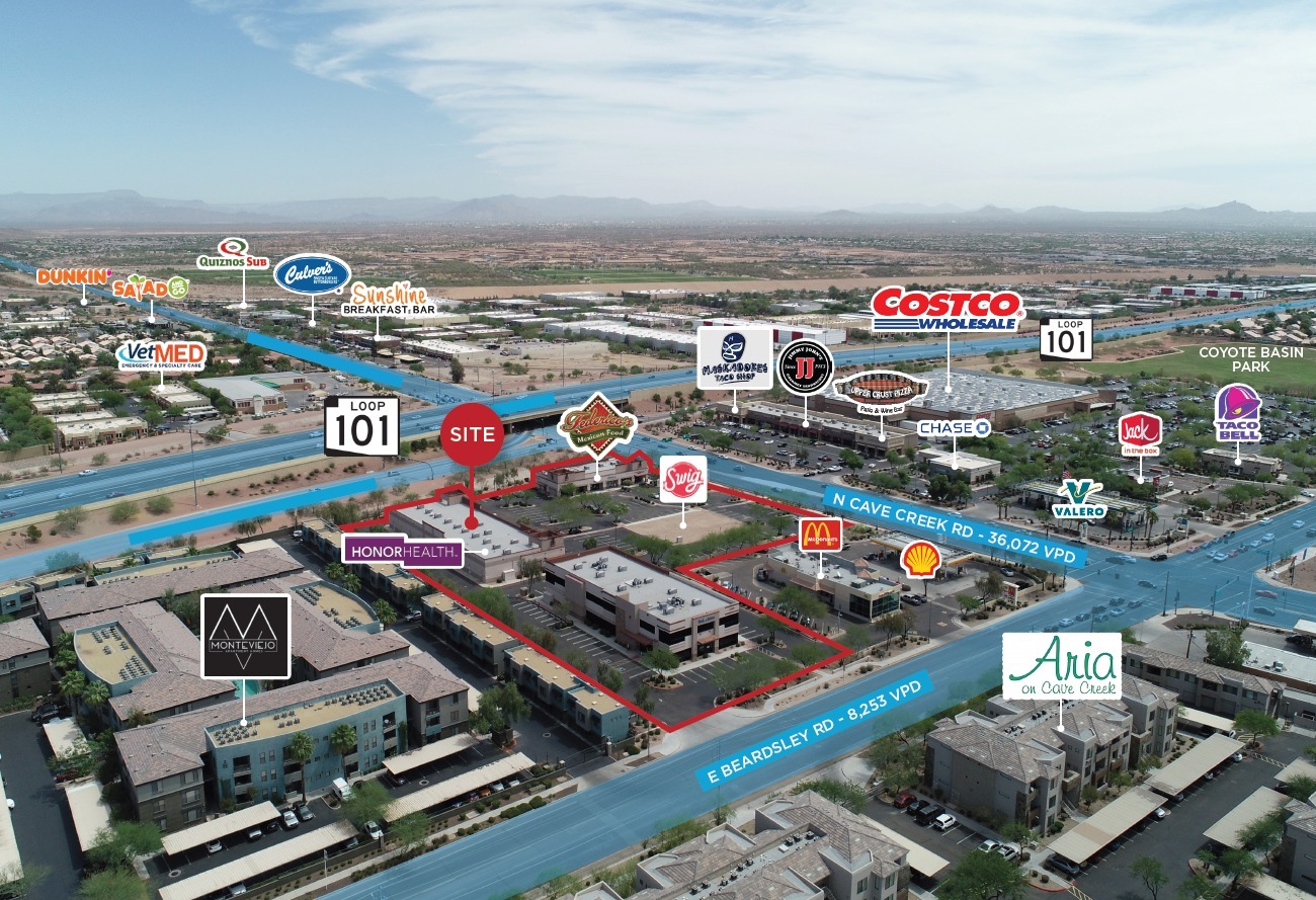 Shops at Cave Creek Office Bldg & PAD portfolio of 4 properties for sale on LoopNet.co.uk Aerial- Image 1 of 9