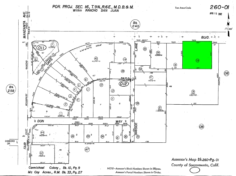 7630 Fair Oaks Blvd, Carmichael, CA for rent - Plat Map - Image 3 of 4