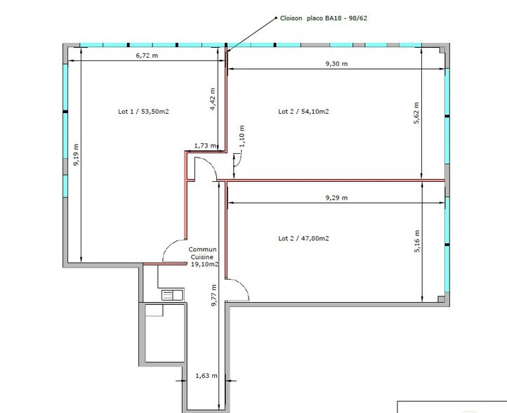 Office in Aubagne to rent - Floor Plan - Image 3 of 5