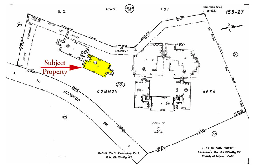 155 N Redwood Dr, San Rafael, CA for sale - Plat Map - Image 2 of 9