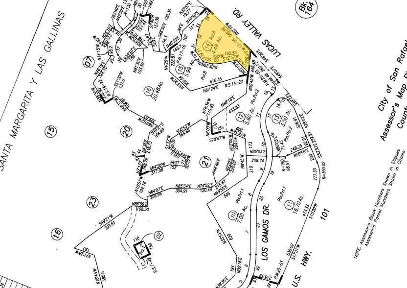 101 Lucas Valley Rd, San Rafael, CA for rent - Plat Map - Image 2 of 90