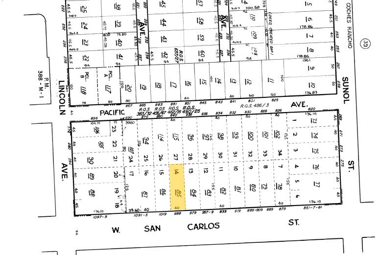 999 W San Carlos St, San Jose, CA for sale - Plat Map - Image 1 of 1