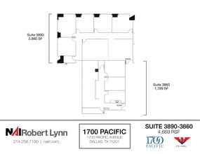 1700 Pacific Ave, Dallas, TX to rent Floor Plan- Image 2 of 2
