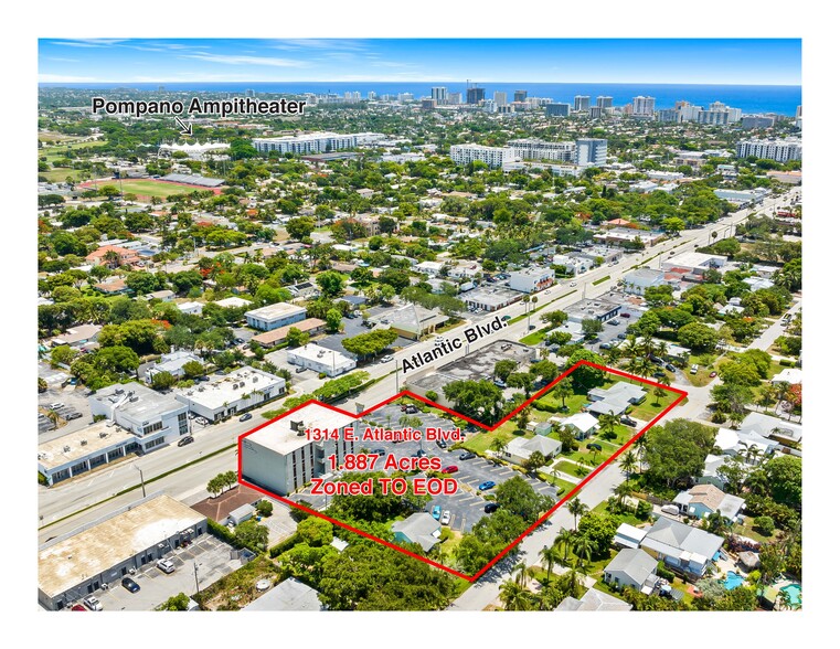 1314 E Atlantic Blvd, Pompano Beach, FL for sale - Aerial - Image 2 of 8