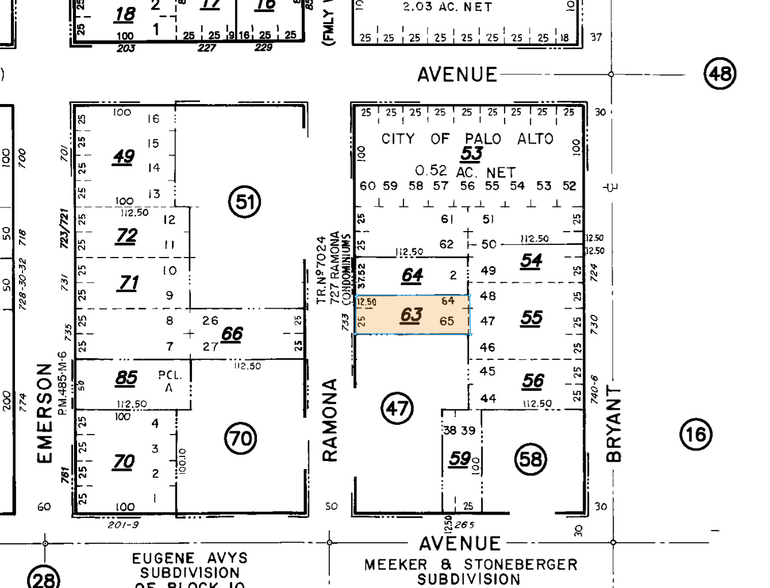 733 Ramona St, Palo Alto, CA for sale - Plat Map - Image 1 of 1