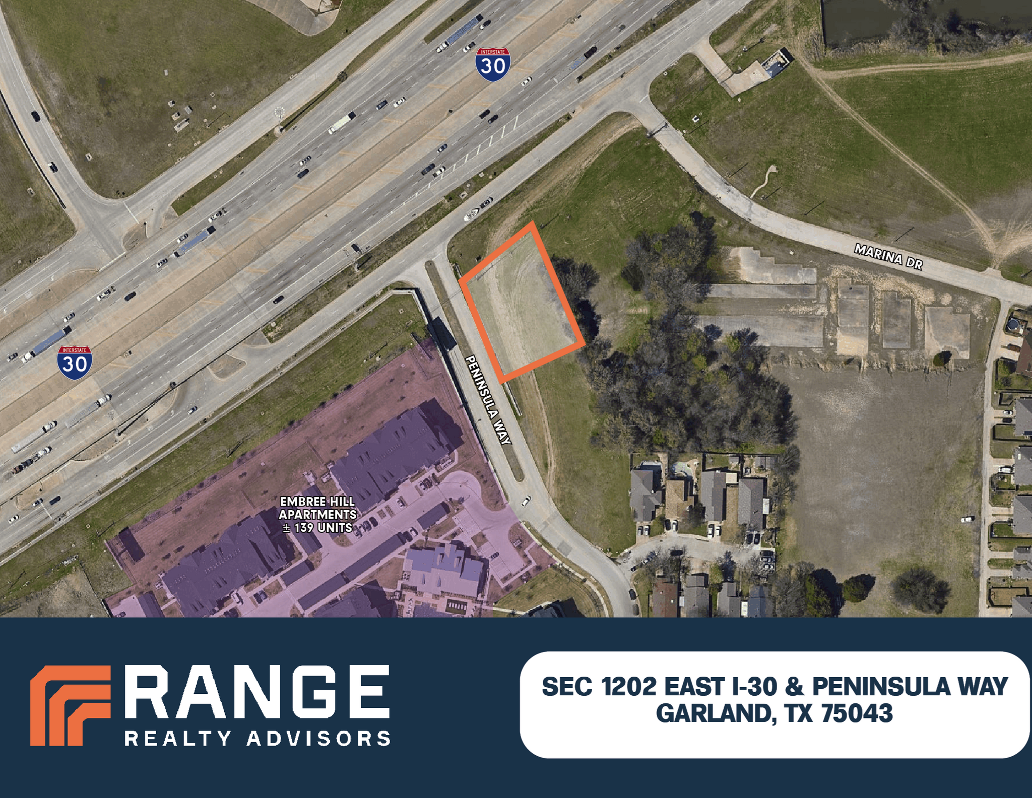 SEC of 1202 East I-30 & Peninsula Way, Garland, TX for sale Aerial- Image 1 of 2