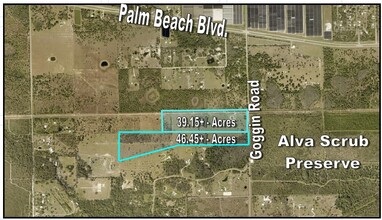 Goggin Rd, Alva, FL - aerial  map view