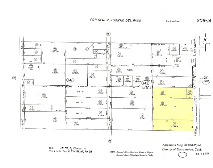 Watt & Elkhorn Ave @ E St, North Highlands, CA for sale - Plat Map - Image 2 of 2