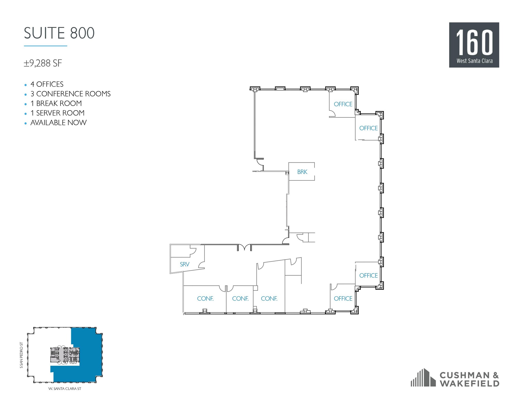 160 W Santa Clara St, San Jose, CA for rent Floor Plan- Image 1 of 1