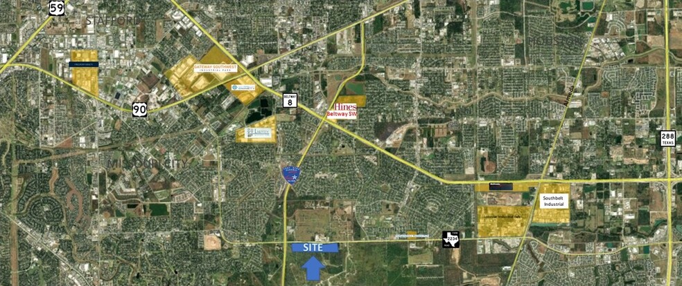 Up To 61.11 Ac Texas Parkway Near Fort Bend Toll Rd, Missouri City, TX for sale - Aerial - Image 2 of 4